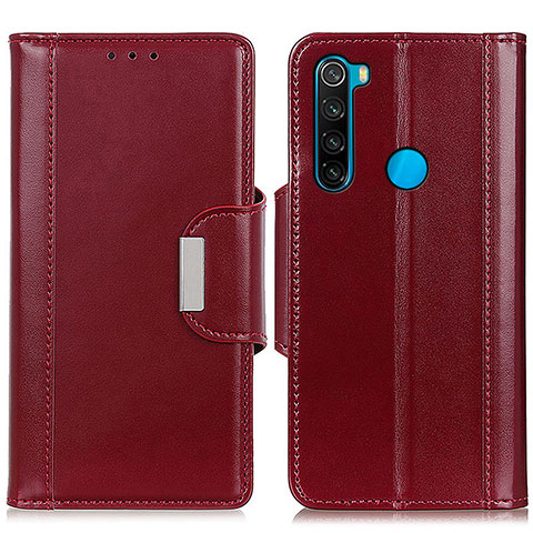 Custodia Portafoglio In Pelle Cover con Supporto M13L per Xiaomi Redmi Note 8 (2021) Rosso