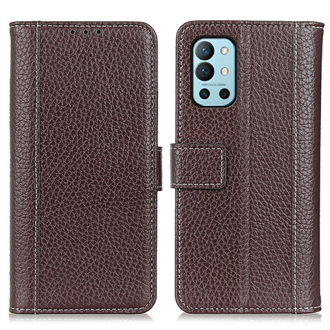 Custodia Portafoglio In Pelle Cover con Supporto M14L per OnePlus 9R 5G Marrone