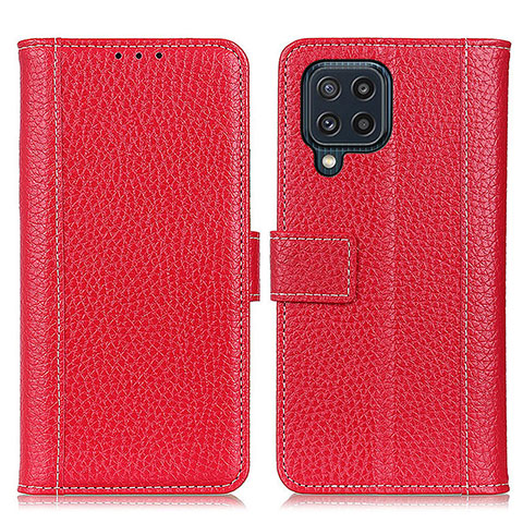 Custodia Portafoglio In Pelle Cover con Supporto M14L per Samsung Galaxy M32 4G Rosso
