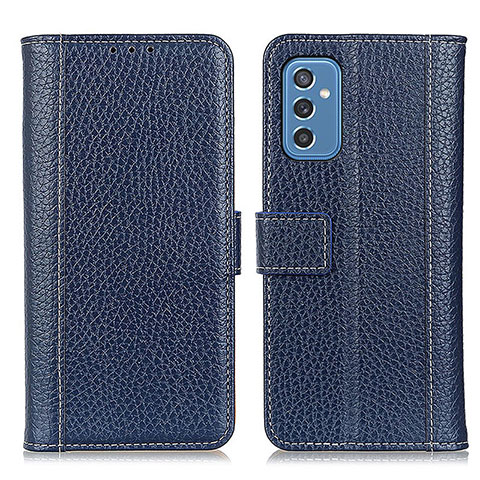 Custodia Portafoglio In Pelle Cover con Supporto M14L per Samsung Galaxy M52 5G Blu