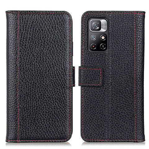 Custodia Portafoglio In Pelle Cover con Supporto M14L per Xiaomi Poco M4 Pro 5G Nero