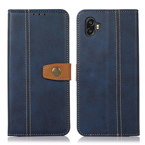 Custodia Portafoglio In Pelle Cover con Supporto M16L per Samsung Galaxy Xcover Pro 2 5G Blu