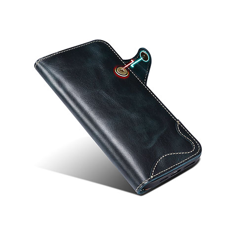 Custodia Portafoglio In Pelle Cover con Supporto MT5 per Apple iPhone 15 Pro Blu