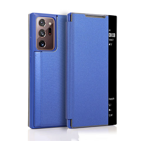 Custodia Portafoglio In Pelle Cover con Supporto N01 per Samsung Galaxy Note 20 Ultra 5G Blu