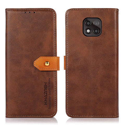 Custodia Portafoglio In Pelle Cover con Supporto N01P per Motorola Moto G Power (2021) Marrone