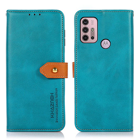 Custodia Portafoglio In Pelle Cover con Supporto N01P per Motorola Moto G30 Ciano