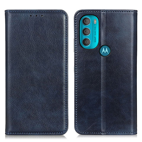 Custodia Portafoglio In Pelle Cover con Supporto N01P per Motorola Moto G71 5G Blu