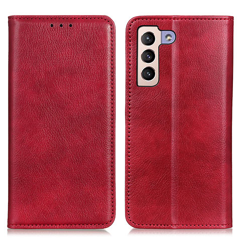Custodia Portafoglio In Pelle Cover con Supporto N01P per Samsung Galaxy S22 5G Rosso