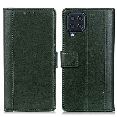 Custodia Portafoglio In Pelle Cover con Supporto N02P per Samsung Galaxy M32 4G Verde