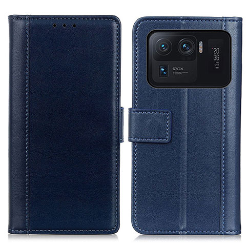 Custodia Portafoglio In Pelle Cover con Supporto N02P per Xiaomi Mi 11 Ultra 5G Blu