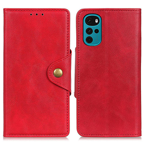 Custodia Portafoglio In Pelle Cover con Supporto N03P per Motorola Moto G22 Rosso