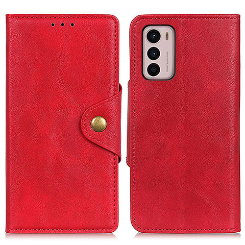 Custodia Portafoglio In Pelle Cover con Supporto N03P per Motorola Moto G42 Rosso