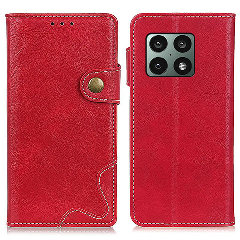 Custodia Portafoglio In Pelle Cover con Supporto N03P per OnePlus 10 Pro 5G Rosso