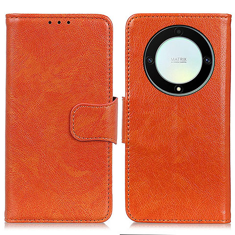 Custodia Portafoglio In Pelle Cover con Supporto N05P per Huawei Honor Magic5 Lite 5G Arancione