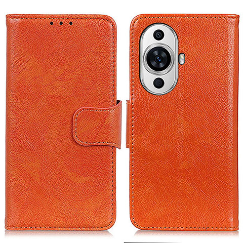 Custodia Portafoglio In Pelle Cover con Supporto N05P per Huawei Nova 11 Pro Arancione
