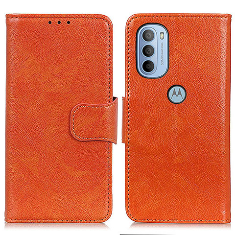 Custodia Portafoglio In Pelle Cover con Supporto N05P per Motorola Moto G31 Arancione