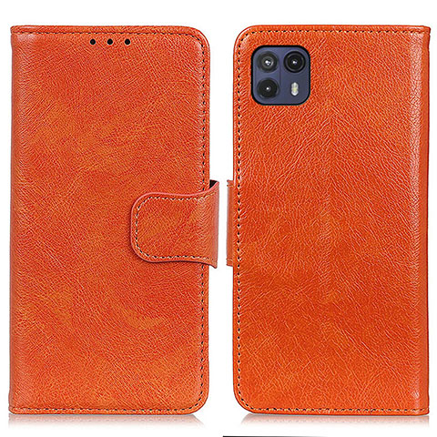Custodia Portafoglio In Pelle Cover con Supporto N05P per Motorola Moto G50 5G Arancione