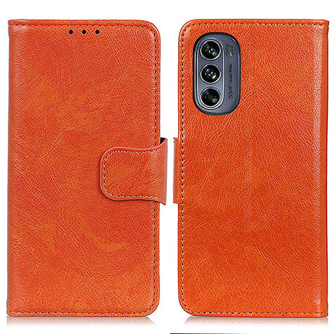 Custodia Portafoglio In Pelle Cover con Supporto N05P per Motorola Moto G62 5G Arancione