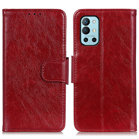 Custodia Portafoglio In Pelle Cover con Supporto N05P per OnePlus 9R 5G Rosso