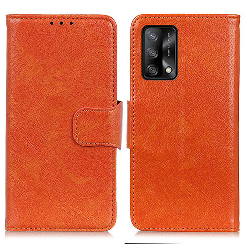 Custodia Portafoglio In Pelle Cover con Supporto N05P per Oppo A74 4G Arancione