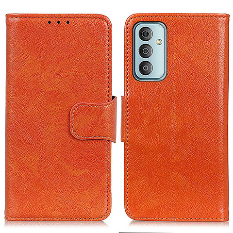 Custodia Portafoglio In Pelle Cover con Supporto N05P per Samsung Galaxy M13 4G Arancione