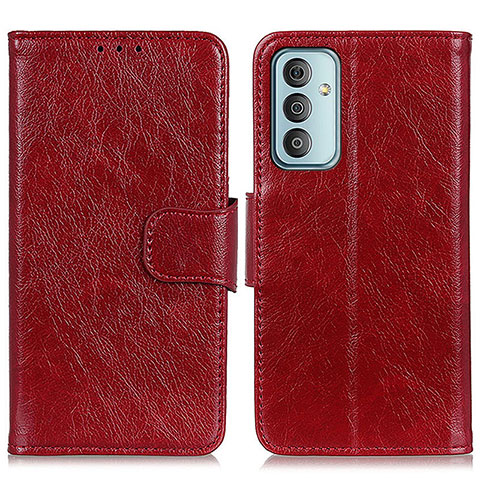 Custodia Portafoglio In Pelle Cover con Supporto N05P per Samsung Galaxy M13 4G Rosso