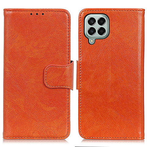 Custodia Portafoglio In Pelle Cover con Supporto N05P per Samsung Galaxy M33 5G Arancione