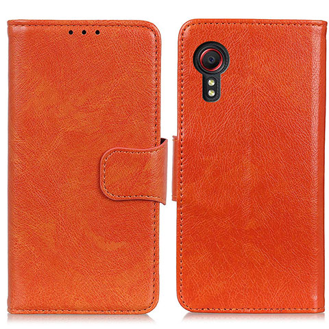 Custodia Portafoglio In Pelle Cover con Supporto N05P per Samsung Galaxy XCover 5 SM-G525F Arancione