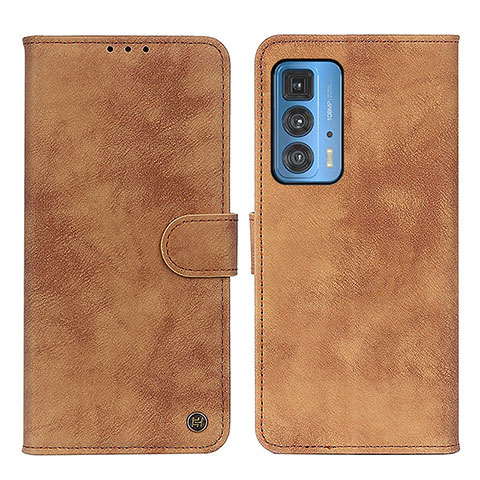 Custodia Portafoglio In Pelle Cover con Supporto N06P per Motorola Moto Edge 20 Pro 5G Marrone