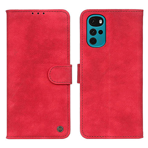 Custodia Portafoglio In Pelle Cover con Supporto N06P per Motorola Moto G22 Rosso