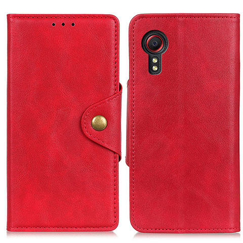 Custodia Portafoglio In Pelle Cover con Supporto N06P per Samsung Galaxy XCover 5 SM-G525F Rosso