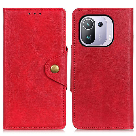 Custodia Portafoglio In Pelle Cover con Supporto N06P per Xiaomi Mi 11 Pro 5G Rosso