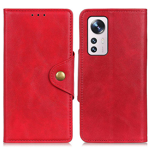 Custodia Portafoglio In Pelle Cover con Supporto N06P per Xiaomi Mi 12 Pro 5G Rosso