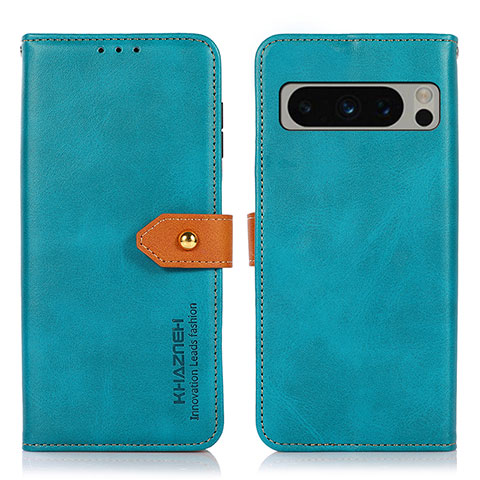 Custodia Portafoglio In Pelle Cover con Supporto N07P per Google Pixel 8 Pro 5G Ciano