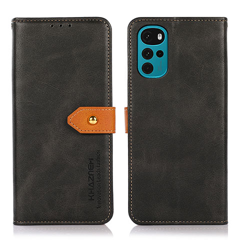 Custodia Portafoglio In Pelle Cover con Supporto N07P per Motorola Moto G22 Nero