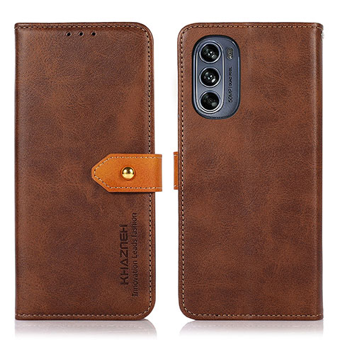 Custodia Portafoglio In Pelle Cover con Supporto N07P per Motorola Moto G62 5G Marrone