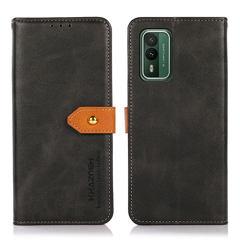 Custodia Portafoglio In Pelle Cover con Supporto N07P per Nokia XR21 Nero