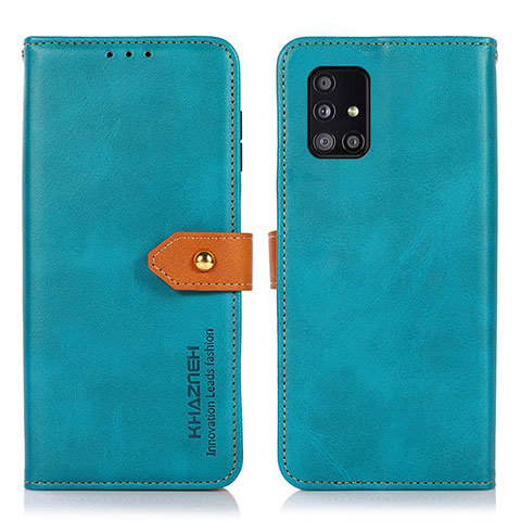 Custodia Portafoglio In Pelle Cover con Supporto N07P per Samsung Galaxy A51 5G Ciano