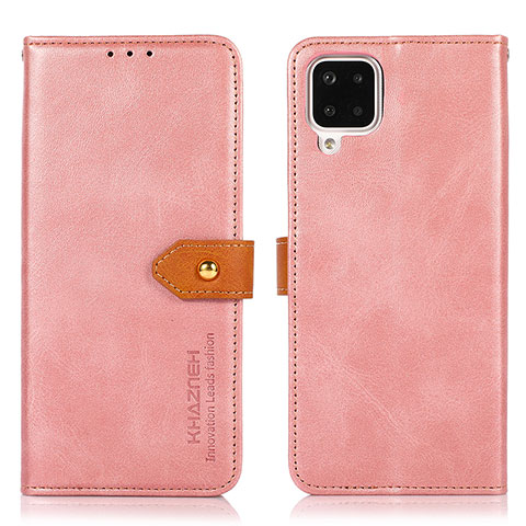 Custodia Portafoglio In Pelle Cover con Supporto N07P per Samsung Galaxy F12 Rosa