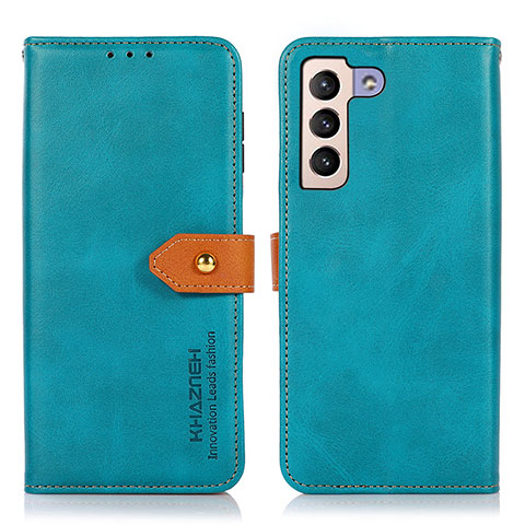 Custodia Portafoglio In Pelle Cover con Supporto N07P per Samsung Galaxy S21 Plus 5G Ciano