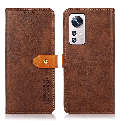 Custodia Portafoglio In Pelle Cover con Supporto N07P per Xiaomi Mi 12 Pro 5G Marrone