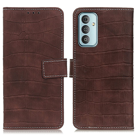 Custodia Portafoglio In Pelle Cover con Supporto N08P per Samsung Galaxy M13 4G Marrone