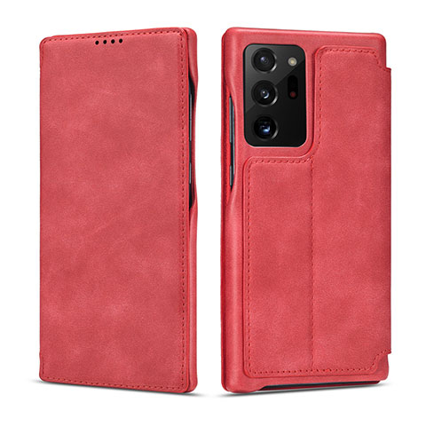 Custodia Portafoglio In Pelle Cover con Supporto N09 per Samsung Galaxy Note 20 Ultra 5G Rosso