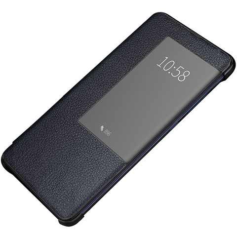 Custodia Portafoglio In Pelle Cover con Supporto P01 per Huawei Mate 20 Pro Blu