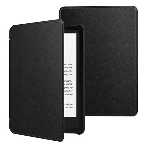 Custodia Portafoglio In Pelle Cover con Supporto per Amazon Kindle 6 inch Nero