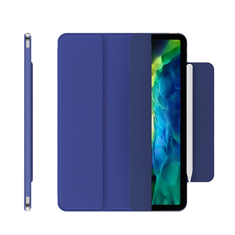 Custodia Portafoglio In Pelle Cover con Supporto per Apple iPad Pro 11 (2020) Blu