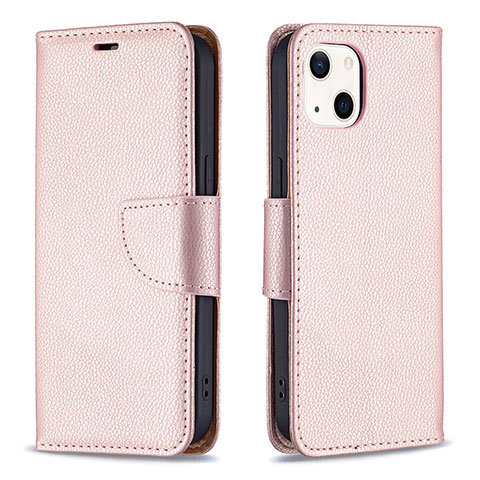 Custodia Portafoglio In Pelle Cover con Supporto per Apple iPhone 13 Mini Oro Rosa