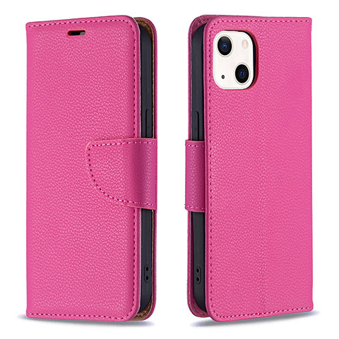 Custodia Portafoglio In Pelle Cover con Supporto per Apple iPhone 13 Mini Rosa Caldo