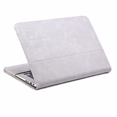 Custodia Portafoglio In Pelle Cover con Supporto per Apple MacBook Air 13 pollici (2020) Grigio