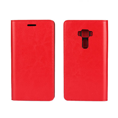 Custodia Portafoglio In Pelle Cover con Supporto per Asus Zenfone 3 ZE552KL Rosso